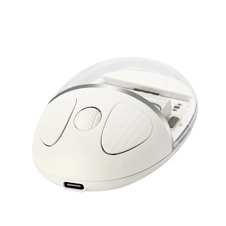BENWIS OT-CMS-WH Crystal Mouse Silent Wireless Bluetooth / 2.4GHz Dual Mode Mice