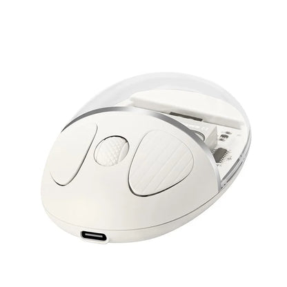 BENWIS OT-CMS-WH Crystal Mouse Silent Wireless Bluetooth / 2.4GHz Dual Mode Mice