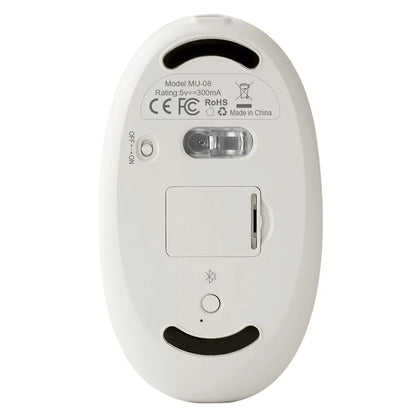 BENWIS OT-CMS-WH Crystal Mouse Silent Wireless Bluetooth / 2.4GHz Dual Mode Mice
