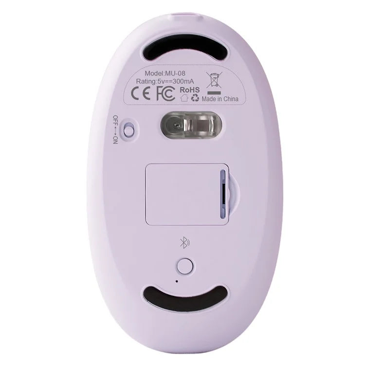 BENWIS OT-CMS-WH Crystal Mouse Silent Wireless Bluetooth / 2.4GHz Dual Mode Mice