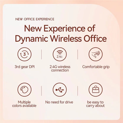 T-WOLF X6 800 / 1200 / 2400 DPI Adjustable Ergonomic 2.4G Wireless Mouse for Laptop PC