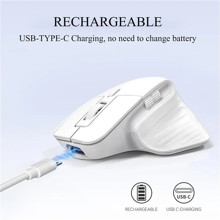 HXSJ T16 Wireless Bluetooth Mouse 2 Modes (Bluetooth + 2.4Ghz) 4800 DPI Silent Computer Mouse