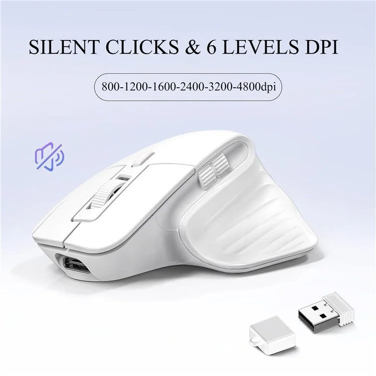 HXSJ T16 Wireless Bluetooth Mouse 2 Modes (Bluetooth + 2.4Ghz) 4800 DPI Silent Computer Mouse