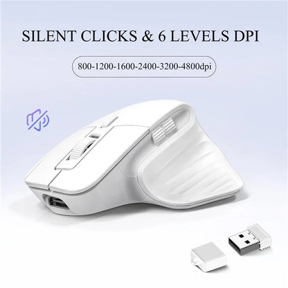 HXSJ T16 Wireless Bluetooth Mouse 2 Modes (Bluetooth + 2.4Ghz) 4800 DPI Silent Computer Mouse