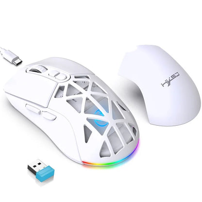 HXSJ T26  Wireless Mouse Bluetooth5.1 + 2.4Ghz Dual Modes 4800 DPI RGB Backlit Mouse
