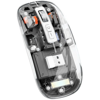 M133 Transparent Bluetooth / 2.4G Wireless Gaming Mouse RGB Light Computer Laptop Mice (CE Certified)