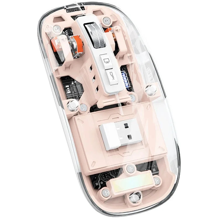 M133 Transparent Bluetooth / 2.4G Wireless Gaming Mouse RGB Light Computer Laptop Mice (CE Certified)