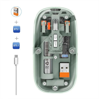 M233 Transparent Mouse Wireless Bluetooth Three Mode Silent Mice for PC Laptop (CE Certified)