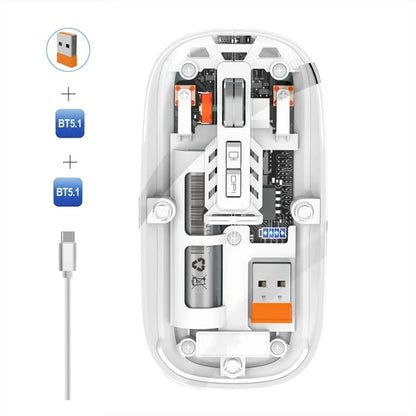 M233 Transparent Mouse Wireless Bluetooth Three Mode Silent Mice for PC Laptop (CE Certified)