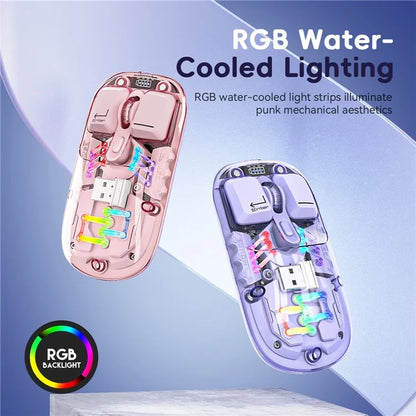 M533 2.4G+Bluetooth 5.0 Dual Mode Transparent Wireless Mouse with RGB Light