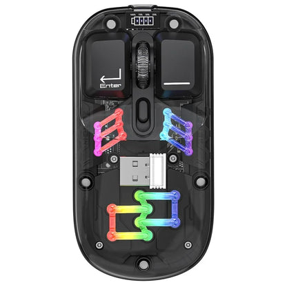 M533 2.4G+Bluetooth 5.0 Dual Mode Transparent Wireless Mouse with RGB Light