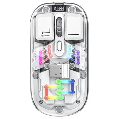 M533 2.4G+Bluetooth 5.0 Dual Mode Transparent Wireless Mouse with RGB Light