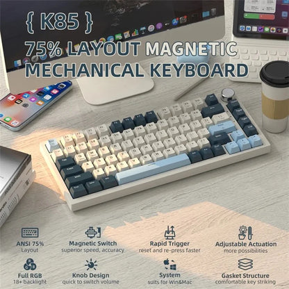 ATTACK SHARK K85 Type-C Wired Mechanical Keyboard Wired 82 Keys Magnetic Switch RGB Gaming Keyboard
