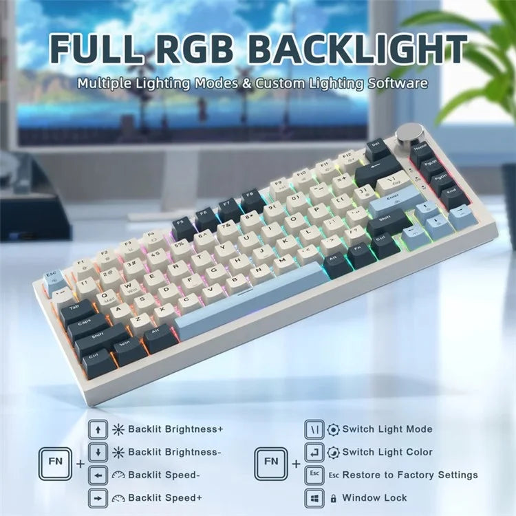 ATTACK SHARK K85 Type-C Wired Mechanical Keyboard Wired 82 Keys Magnetic Switch RGB Gaming Keyboard