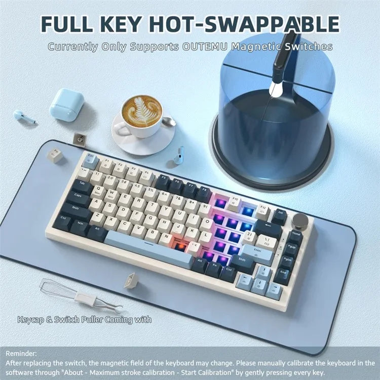 ATTACK SHARK K85 Type-C Wired Mechanical Keyboard Wired 82 Keys Magnetic Switch RGB Gaming Keyboard