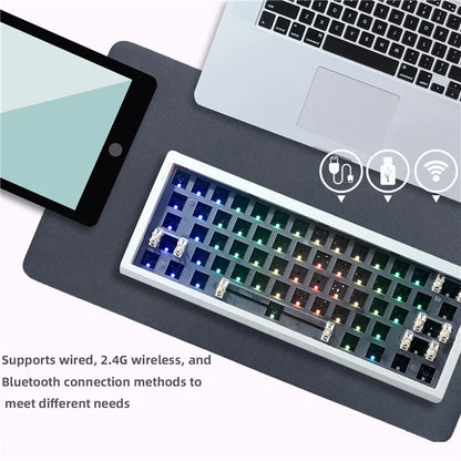 GMK61 Hot-Swappable RGB Wireless+USB Wired+Bluetooth Mechanical Keyboard Kit