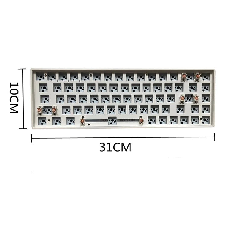 TESTER 68 Hot Swappable 2.4G Wireless+Bluetooth Mechanical Keyboard Kit - White