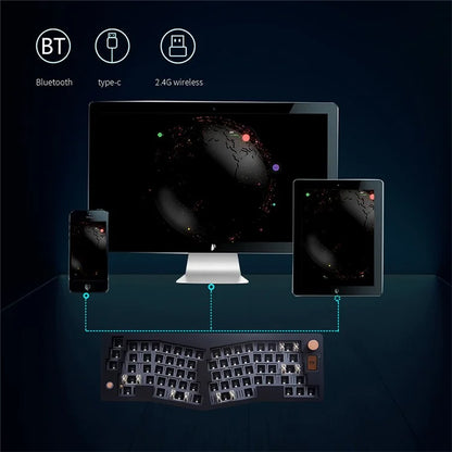 ABM066 2.4G Wireless+USB Wired+Bluetooth Mechanical Gasket-mount Keyboard Kit