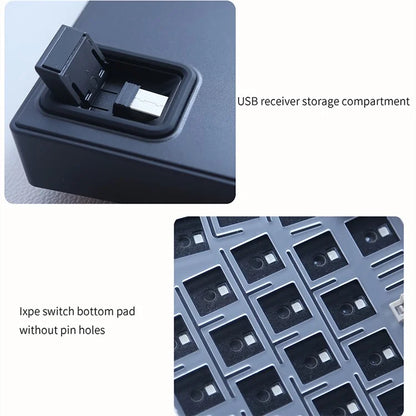 ABM066 2.4G Wireless+USB Wired+Bluetooth Mechanical Gasket-mount Keyboard Kit