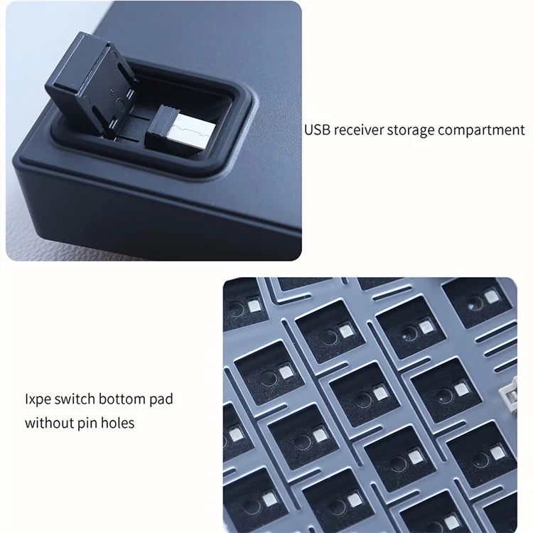 ABM066 2.4G Wireless+USB Wired+Bluetooth Mechanical Gasket-mount Keyboard Kit