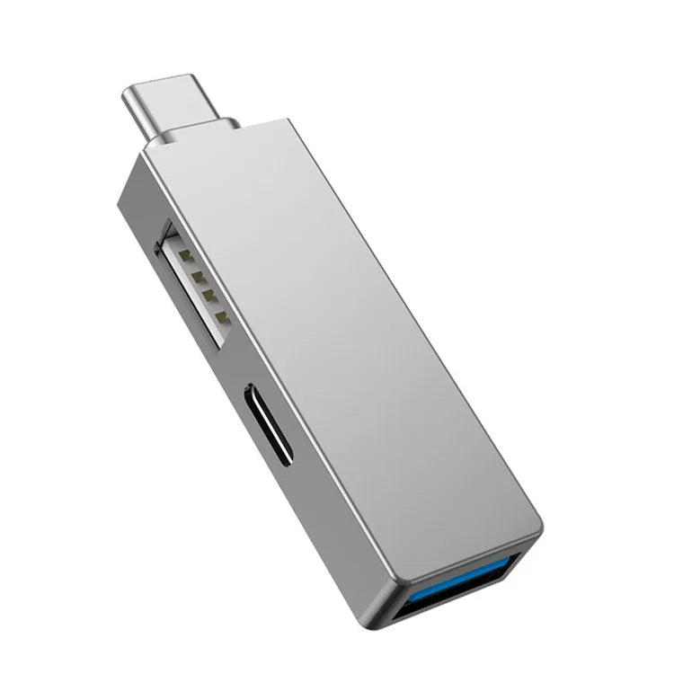 WIWU Alpha T02 Pro Type-C Male to PD USB-C + Dual USB Female Adapter 3-In-1 Converter