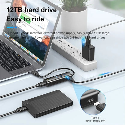 MINDPURE US022 1m USB-A to USB 3.0 4-Port Hub High Speed Data Transfer Laptop Docking Station
