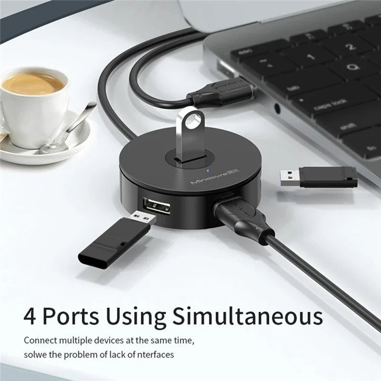 MINDPURE US018 1m USB to 4 X USB2.0 Docking Station Laptop Computer USB Hub Adapter