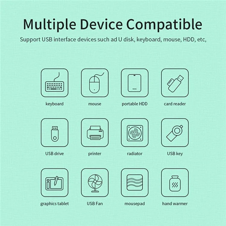 MINDPURE US018 1m USB to 4 X USB2.0 Docking Station Laptop Computer USB Hub Adapter
