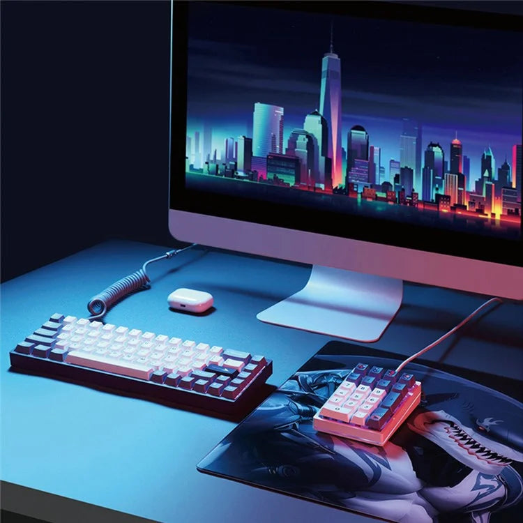 DARMOSHARK K3QMK USB Wired 21 Keys Numeric Keypad Mini Portable RGB Backlight Mechanical Gaming Number Pad  Programmable for Computers