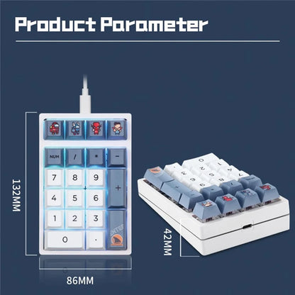 DARMOSHARK K3QMK USB Wired 21 Keys Numeric Keypad Mini Portable RGB Backlight Mechanical Gaming Number Pad  Programmable for Computers