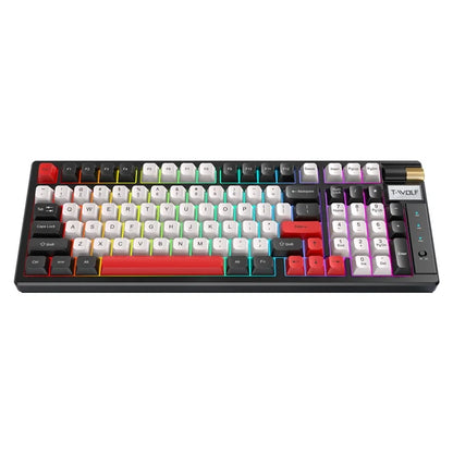 T-WOLF T70 Bluetooth / Wired / 2.4G Wireless Keyboard RGB Backlit 97-Key Mechanical Keyboard