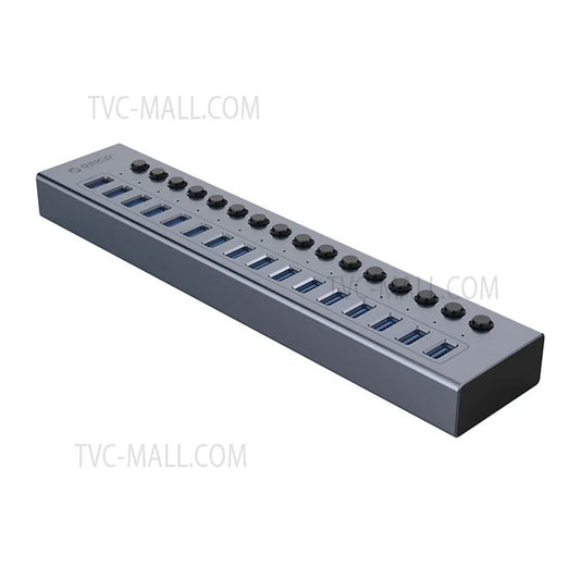 ORICO BT2U3-16AB Aluminum Alloy Multi-port USB 3.0 Hub Splitter Adapter with Individual SwitchesUK Plug