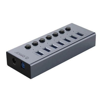 ORICO BT2U3-7AB Aluminum Alloy 7 Port USB3.0 5Gbps High Speed USB Hub Splitter with Individual SwitchesAU Plug