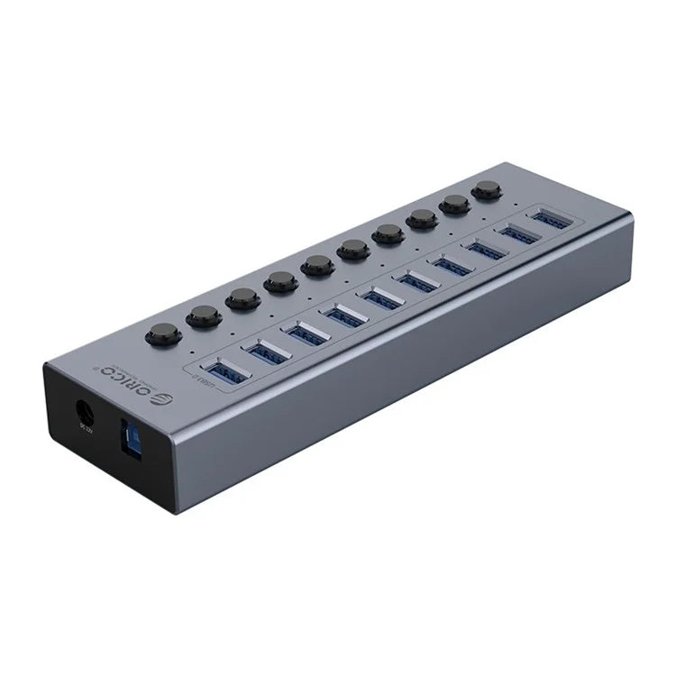 ORICO BT2U3-10AB Aluminum Alloy 10 Port USB3.0 5Gbps Data Transmission USB Hub Charging Splitter with Individual SwitchesAU Plug