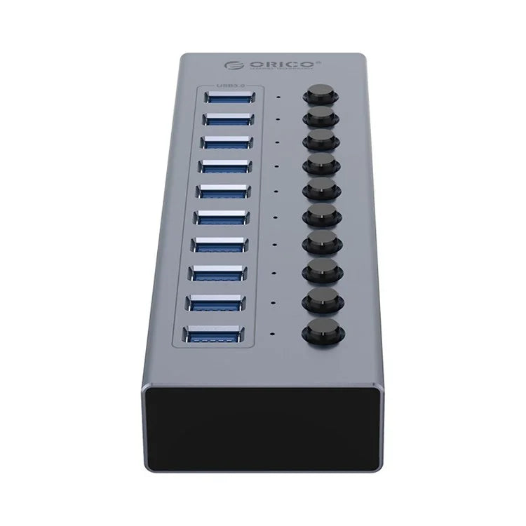 ORICO BT2U3-10AB Aluminum Alloy 10 Port USB3.0 5Gbps Data Transmission USB Hub Charging Splitter with Individual SwitchesAU Plug