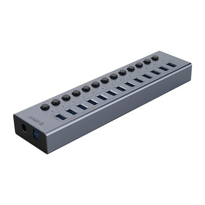 ORICO BT2U3-13AB 13 Port USB3.0 5Gbps Data Transmission USB Hub Aluminum Alloy Phone Charging Splitter with Individual SwitchesEU Plug