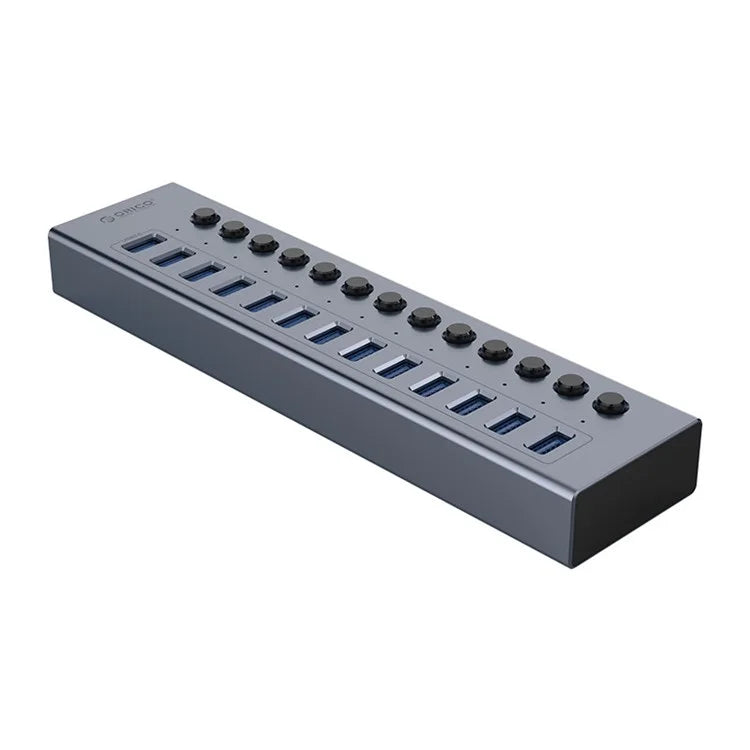 ORICO BT2U3-13AB 13 Port USB3.0 5Gbps Data Transmission USB Hub Aluminum Alloy Phone Charging Splitter with Individual SwitchesEU Plug
