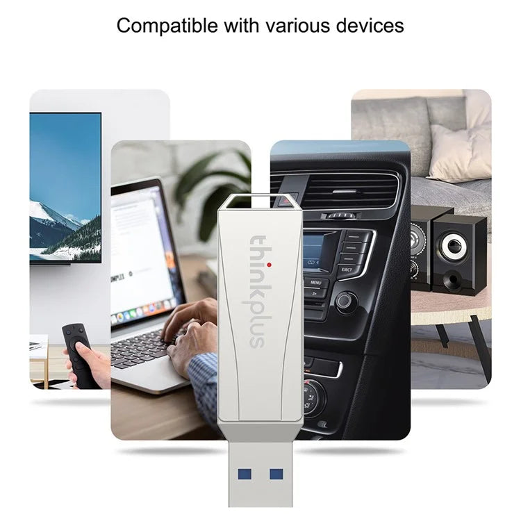 LENOVO THINKPLUS MU252 128GB for iPhone 15 Series USB A + C 3.1 U-Disk Memory Stick High Speed Rotating Data Transfer Flash Drive