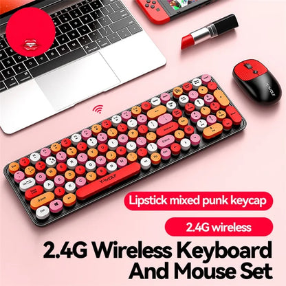 T-WOLF TF350 2.4G Wireless Keyboard Mouse Set Home Office Computer Keyboard + Mouse