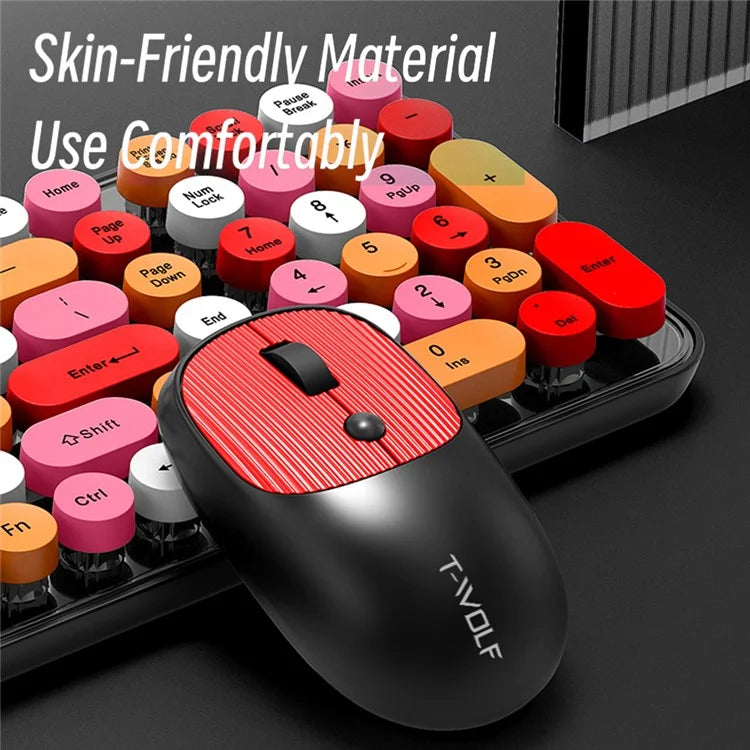 T-WOLF TF350 2.4G Wireless Keyboard Mouse Set Home Office Computer Keyboard + Mouse