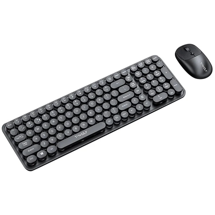 T-WOLF TF350 2.4G Wireless Keyboard Mouse Set Home Office Computer Keyboard + Mouse
