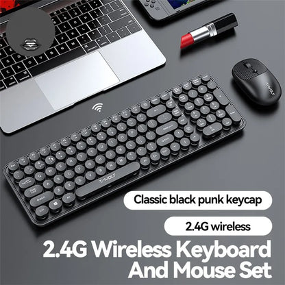 T-WOLF TF350 2.4G Wireless Keyboard Mouse Set Home Office Computer Keyboard + Mouse