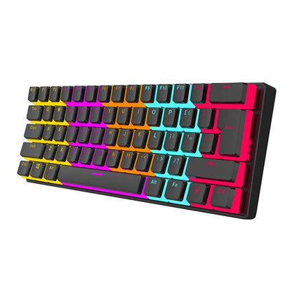 FV61S 61-Keys Type-C Wired Gaming Keyboard Pudding Keycap Blue Switch Mechanical Keyboard