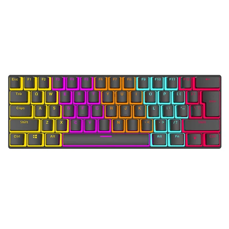 FV61S 61-Keys Type-C Wired Gaming Keyboard Pudding Keycap Blue Switch Mechanical Keyboard