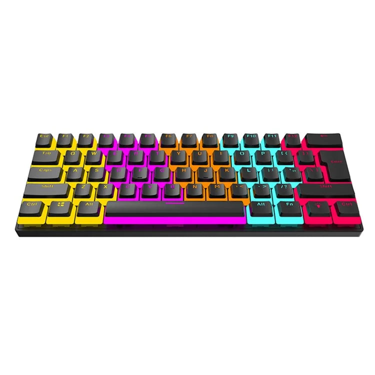 FV61S 61-Keys Type-C Wired Gaming Keyboard Pudding Keycap Blue Switch Mechanical Keyboard