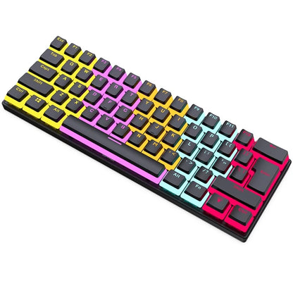 FV61S 61-Keys Type-C Wired Gaming Keyboard Pudding Keycap Blue Switch Mechanical Keyboard