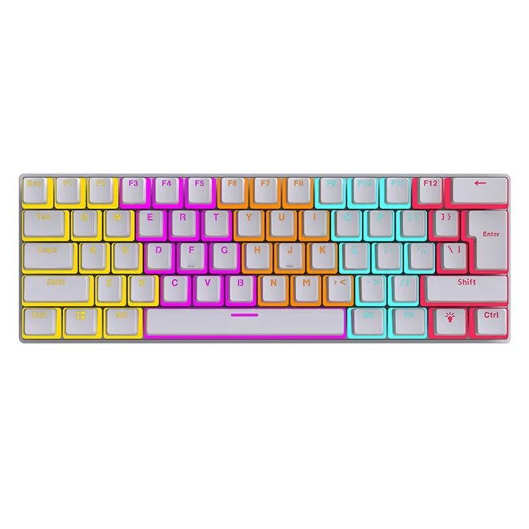 FV61S 61-Keys Type-C Wired Gaming Keyboard Pudding Keycap Blue Switch Mechanical Keyboard