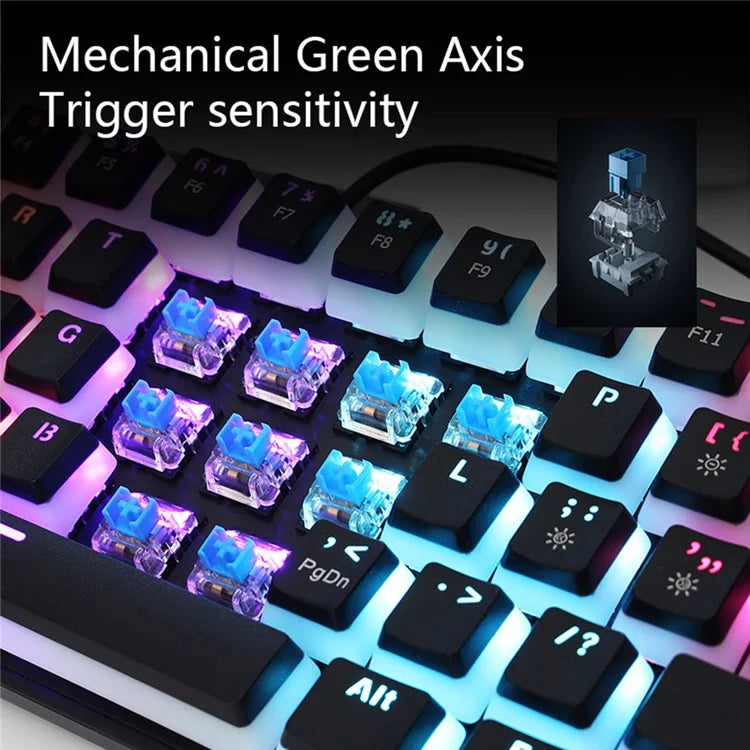 FV61S 61-Keys Type-C Wired Gaming Keyboard Pudding Keycap Blue Switch Mechanical Keyboard