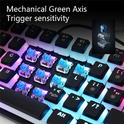 FV61S 61-Keys Type-C Wired Gaming Keyboard Pudding Keycap Blue Switch Mechanical Keyboard