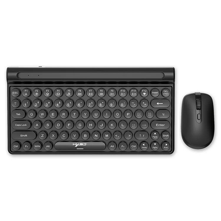 HXSJ MK220 Silent Keyboard Set with 1600DPI Mouse, Dual Mode 2.4G+Bluetooth 5.1 78-Key Wireless Keyboard
